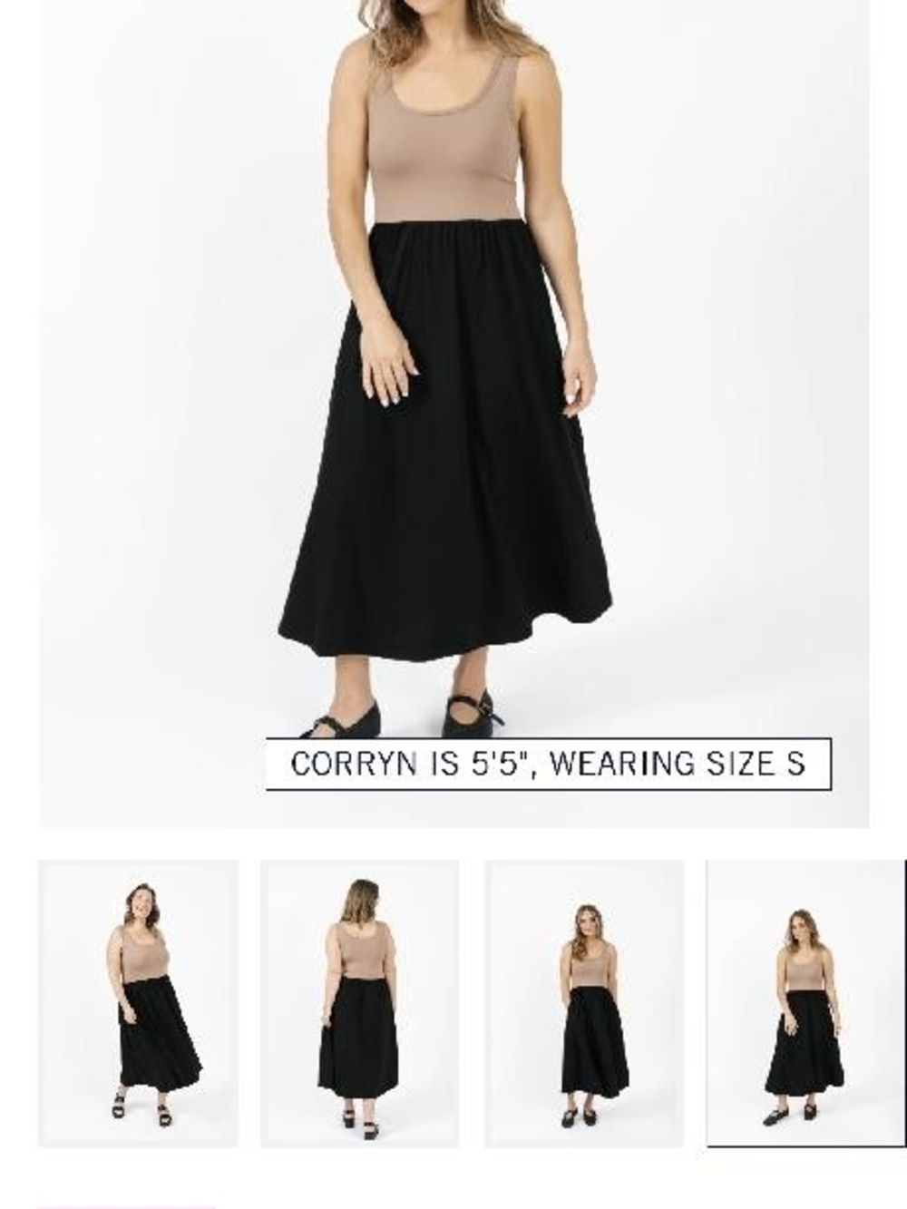 Smash+Tess Tatiana Midi Dress in Sandy Brown/Black Size 2XS